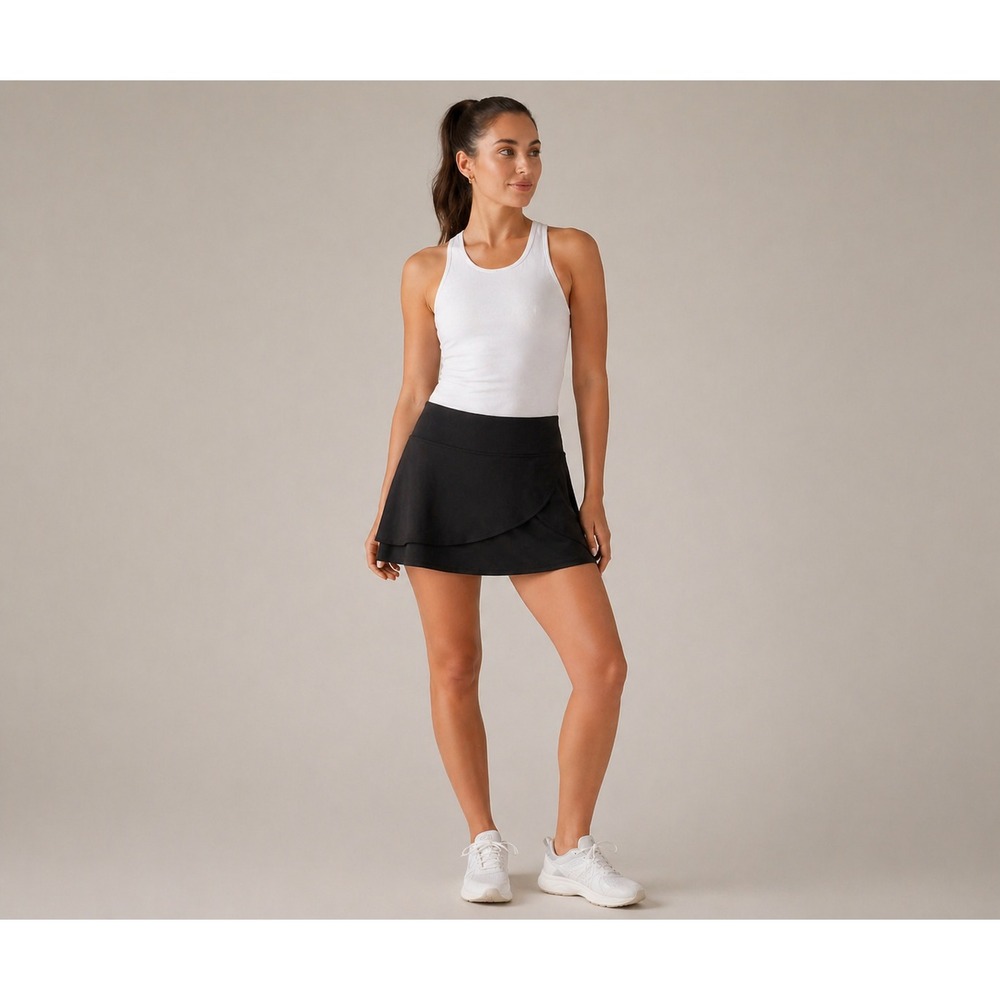 NWOT Athleta Layered Black Swing Skort Small Activewear Pickleball Tennis‎ Dance